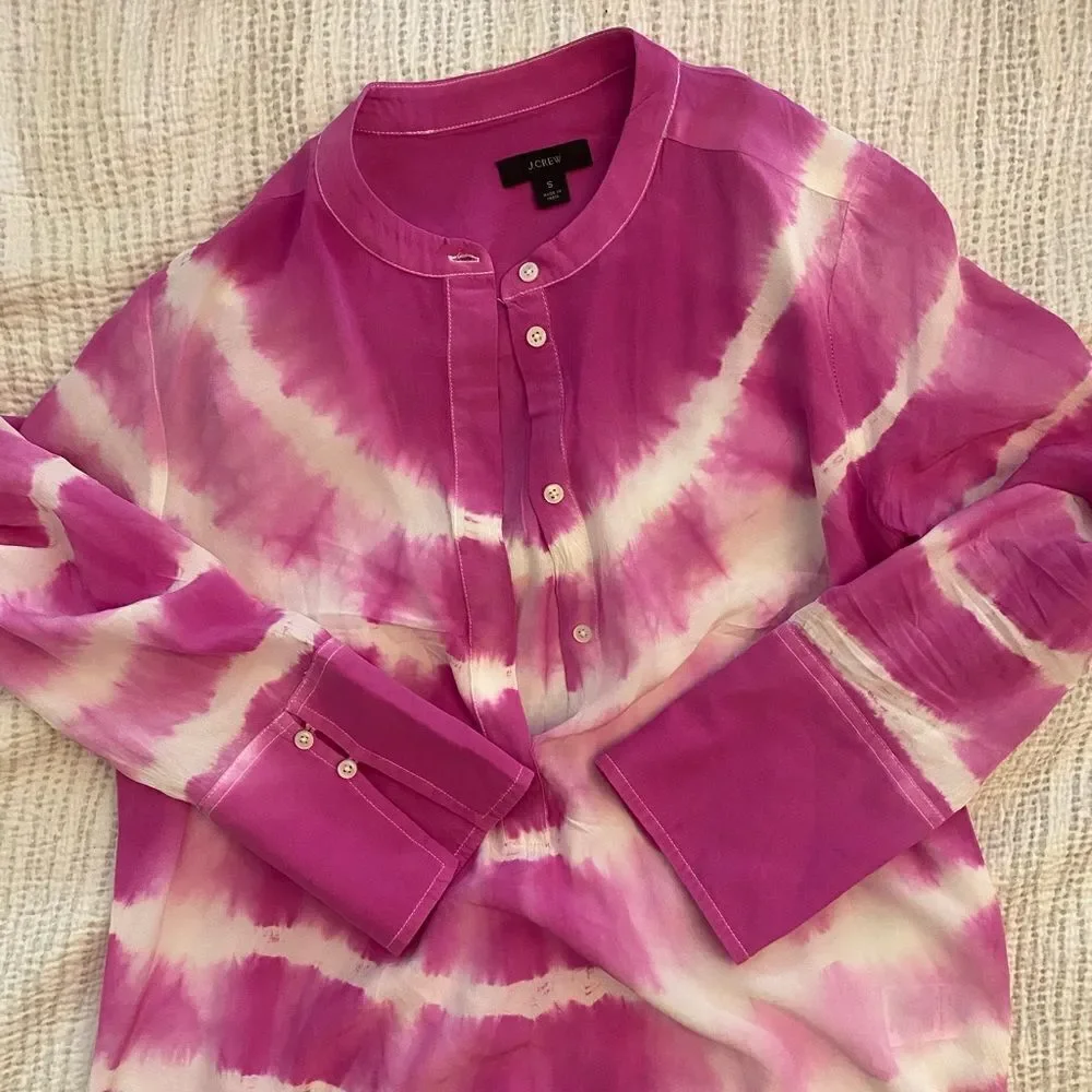 💙 J.Crew Tie-Dye Silk Tunic